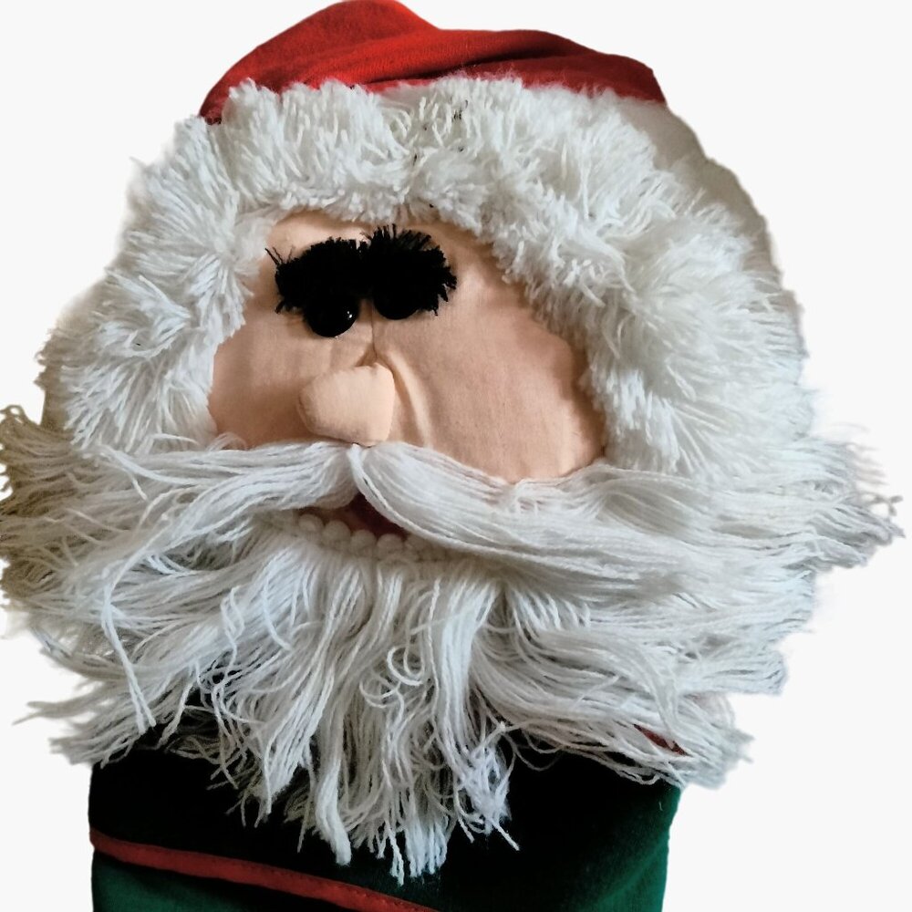 Santa Claus Christmas Stocking Large 24 Inches Plush head Handmade - Picture 2 of 5